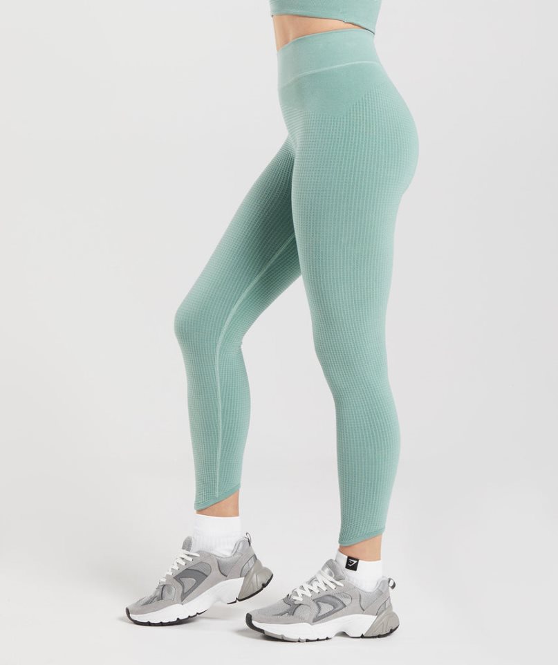 Women's Gymshark Pause Seamless Leggings Light Green | NZ 4DSUFQ